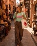 T-shirt ICONIC CLUB – Vert Amande & Rose 🌿🌸