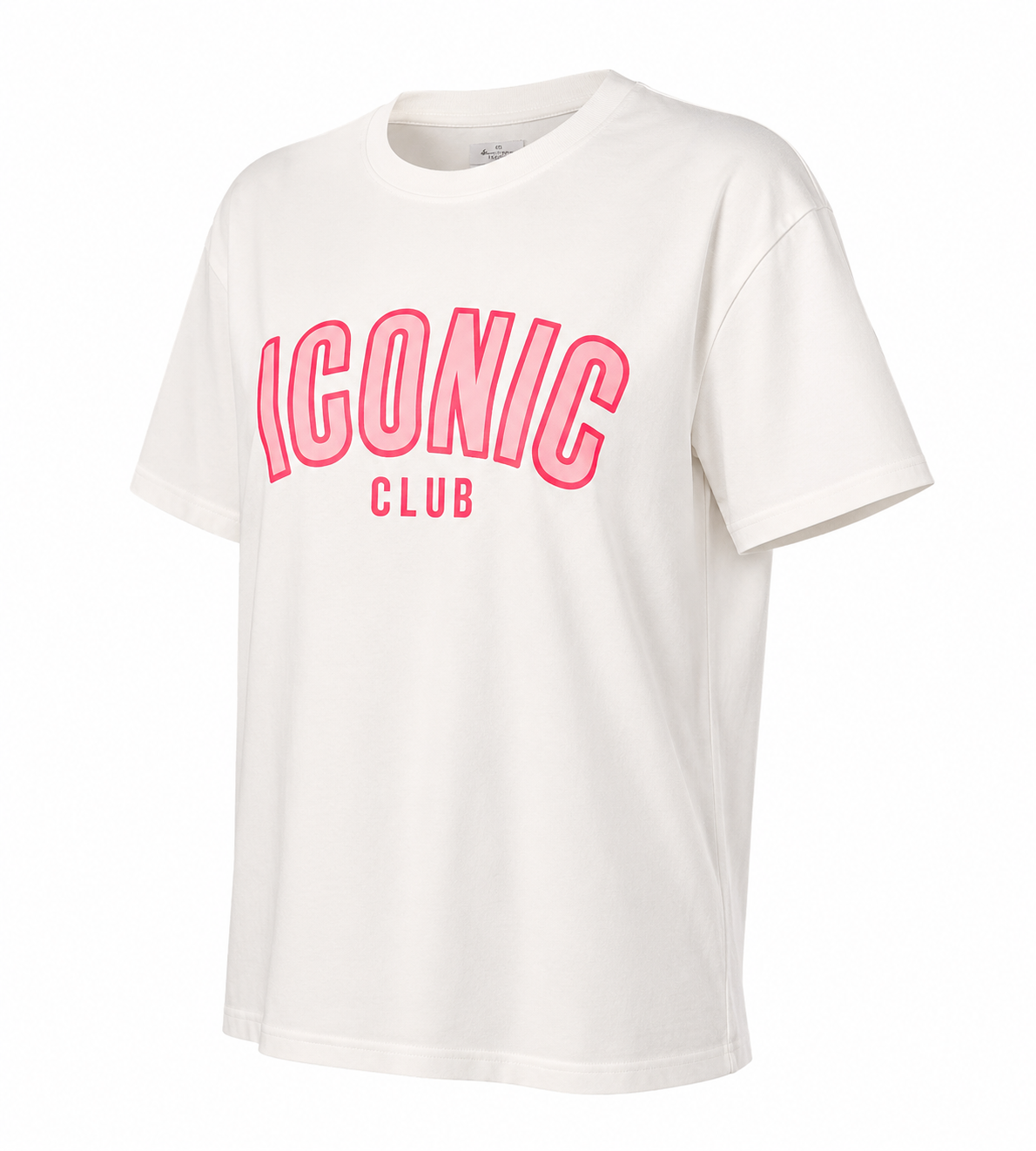 T-shirt ICONIC CLUB – Blanc & Rose 🌸☀️