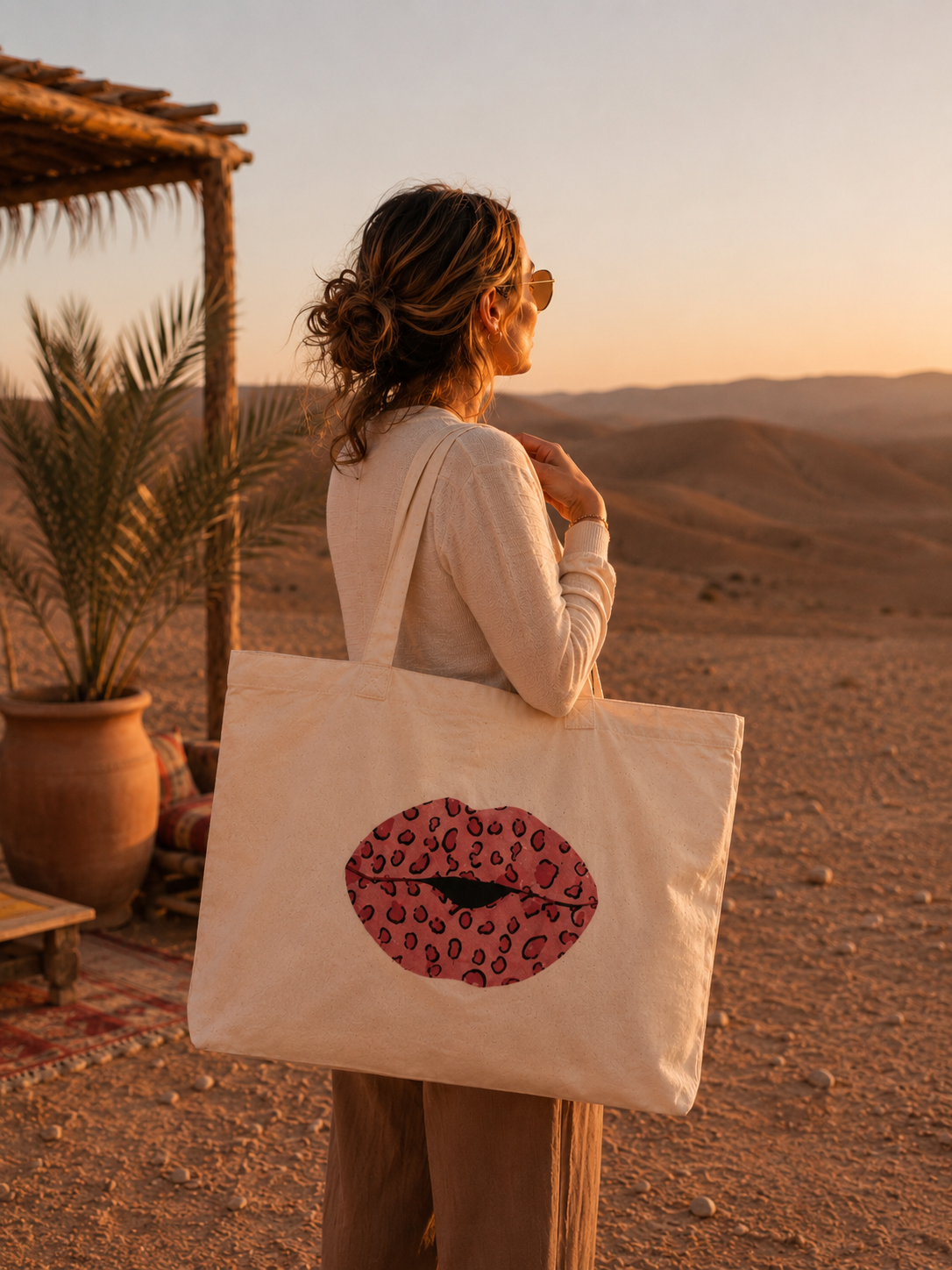Tote Bag XXL LÉOPARD – Édition Soleil 🌸🐆☀️